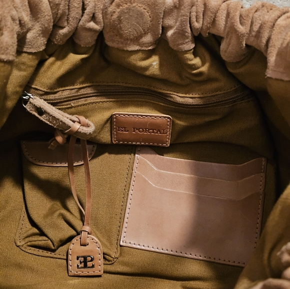 EL PORTAL Suede and leather bag - Picture 5 of 9